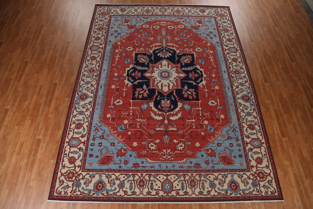 Wool Red Heriz Serapi Turkish Area Rug 10x13