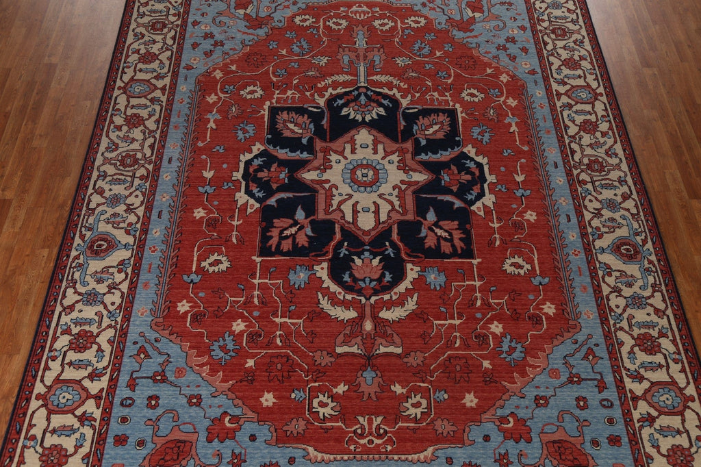 Wool Red Heriz Serapi Turkish Area Rug 10x13