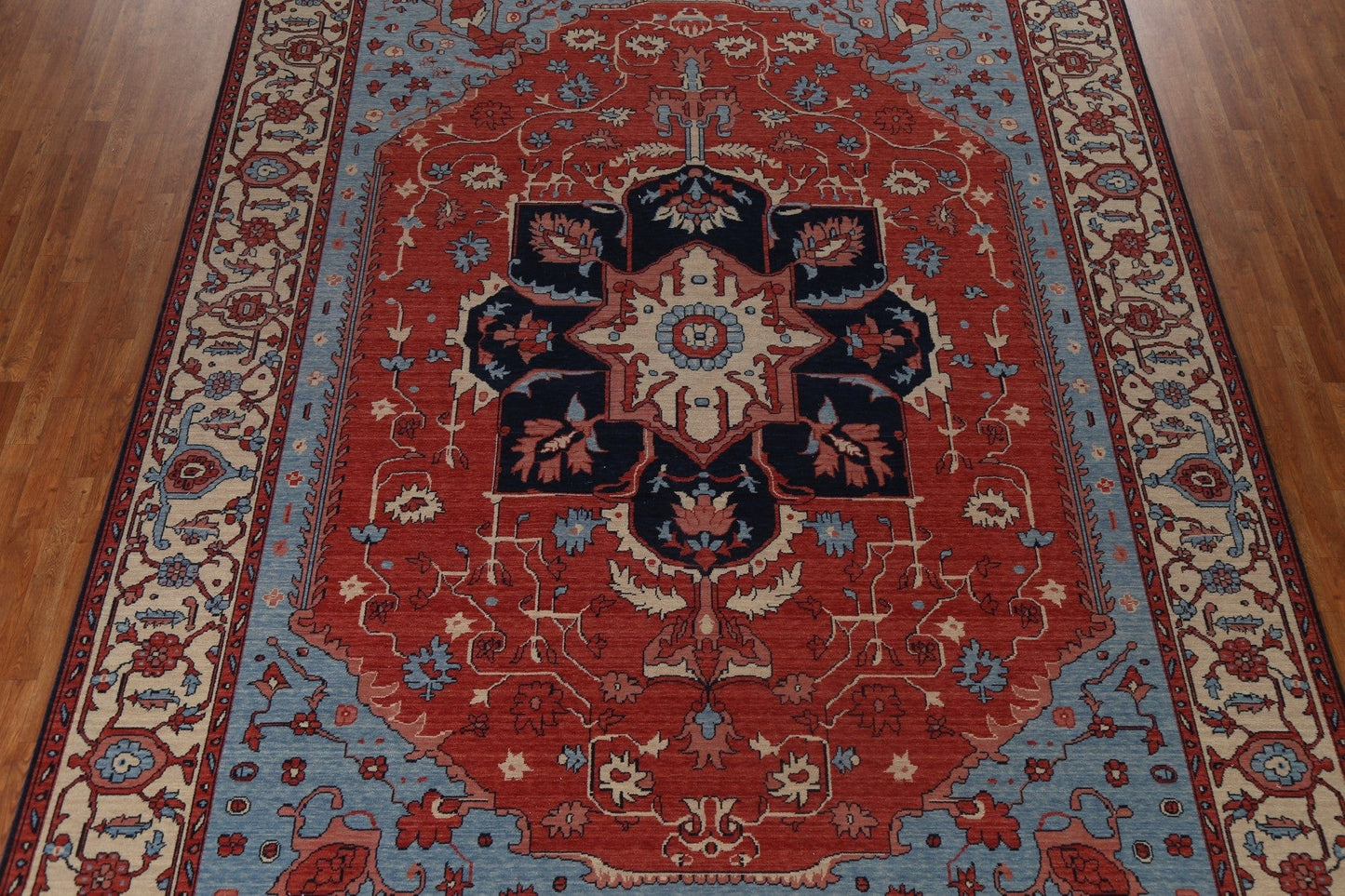 Wool Red Heriz Serapi Turkish Area Rug 10x13