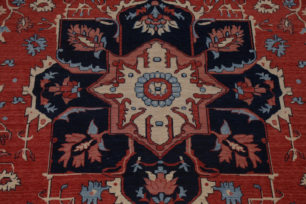 Wool Red Heriz Serapi Turkish Area Rug 10x13