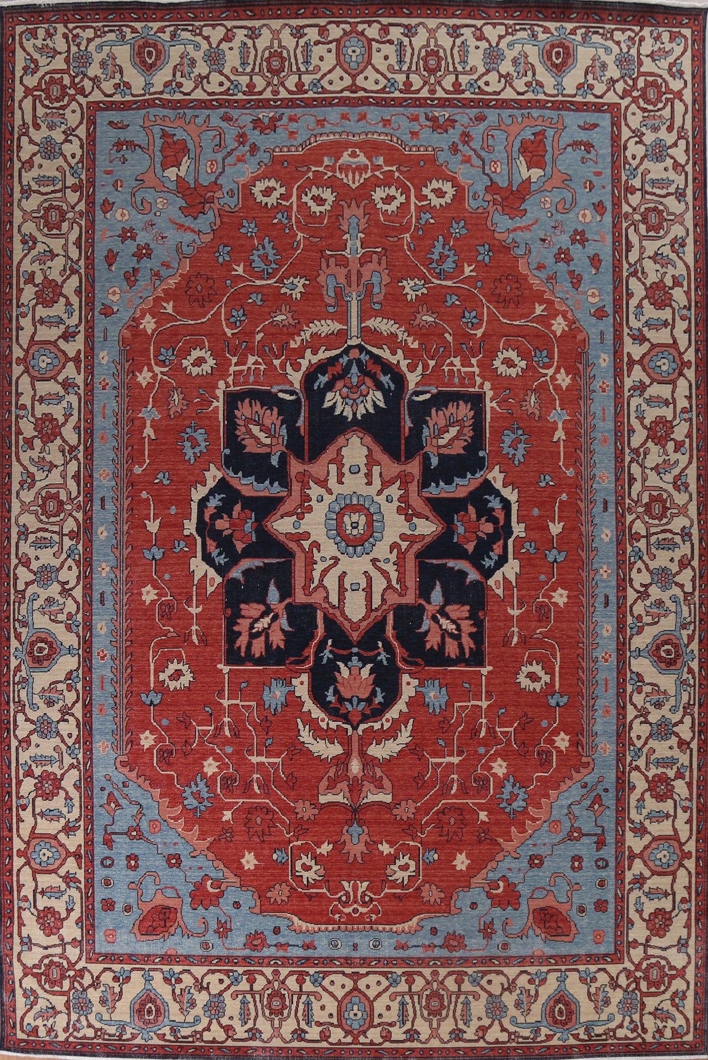 Hand-Knotted Heriz Serapi Oriental Area Rug 10x13