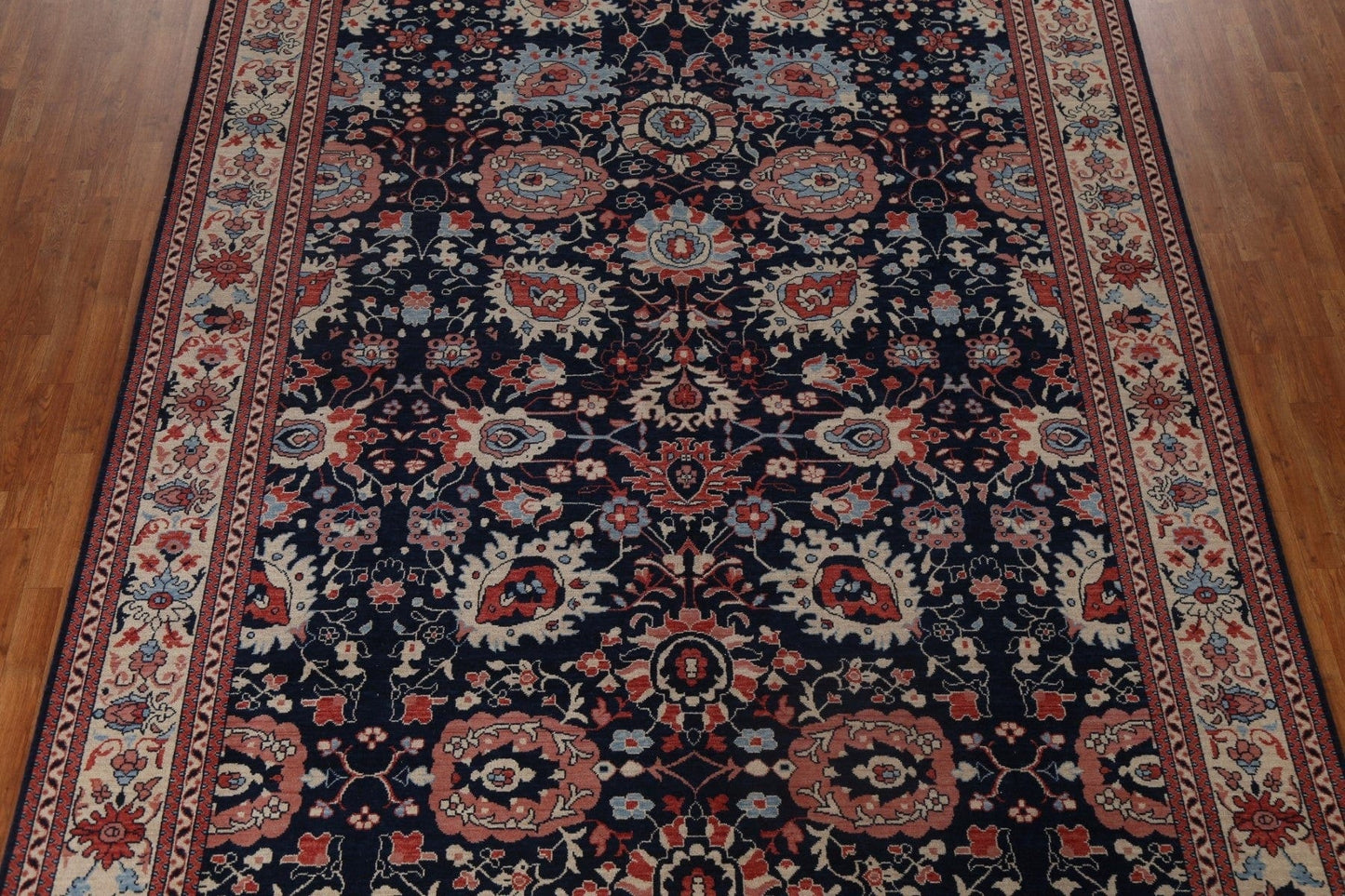 Navy Blue Sultanabad Ziegler Turkish Wool Rug 9x12