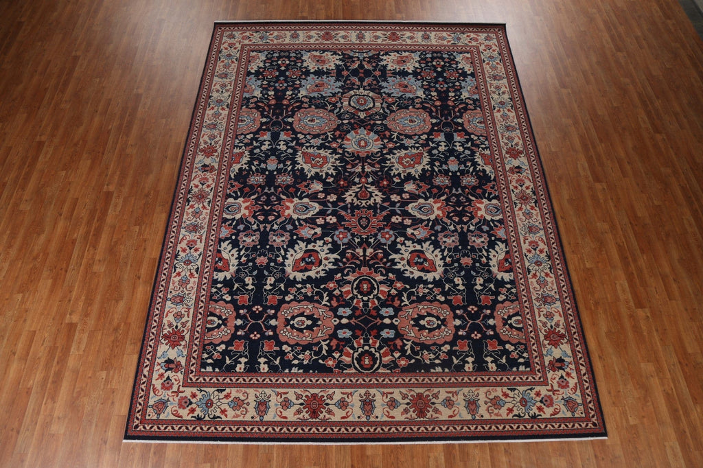 Navy Blue Sultanabad Ziegler Turkish Wool Rug 9x12