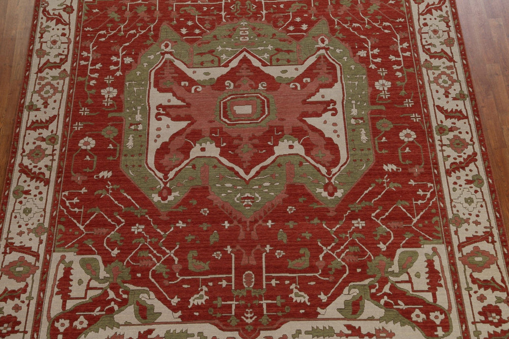 Geometric Heriz Serapi Turkish Wool Rug 9x12