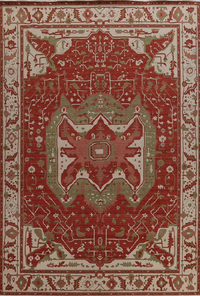 Geometric Heriz Serapi Turkish Wool Rug 9x12