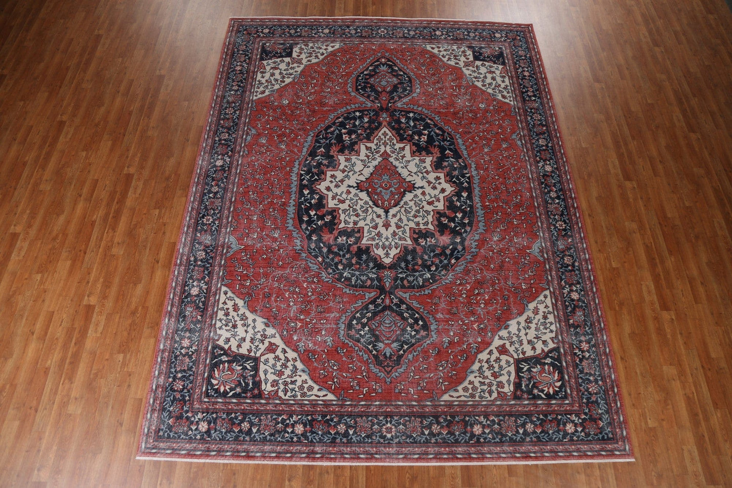 Floral Red Sarouk Farahan Wool Turkish Rug 9x12