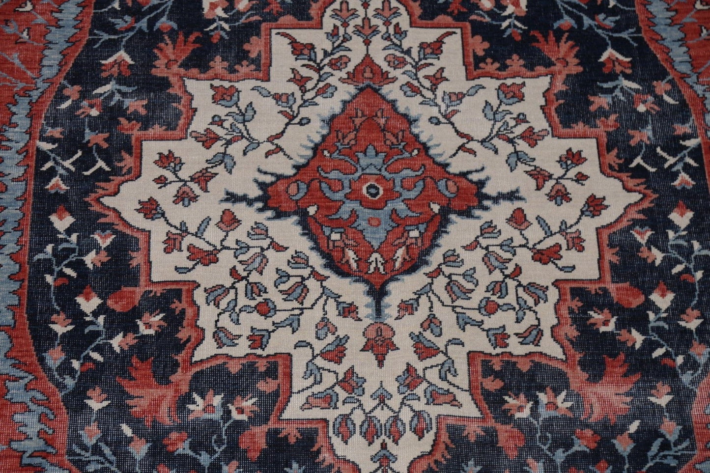 Floral Red Sarouk Farahan Wool Turkish Rug 9x12