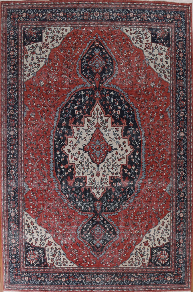 Floral Red Sarouk Farahan Wool Turkish Rug 9x12