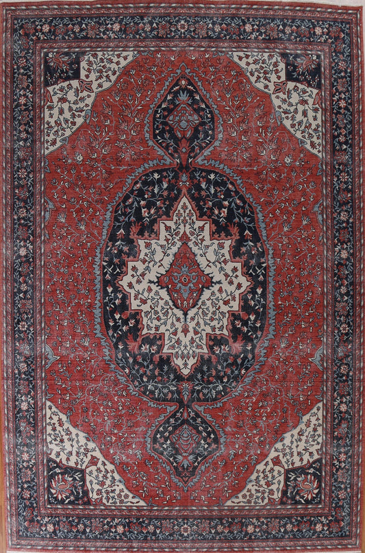 Floral Red Sarouk Farahan Wool Turkish Rug 9x12