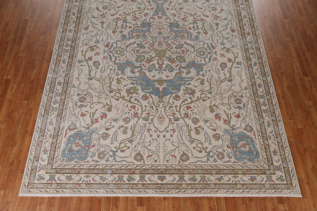 Floral Wool Oushak Turkish Area Rug 9x12