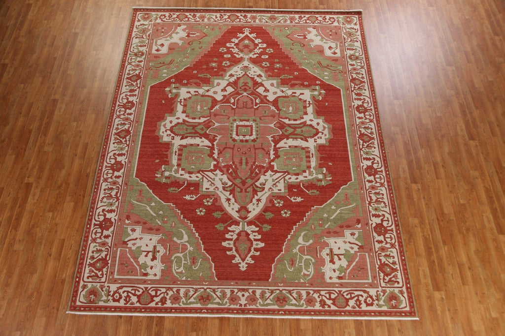 Handmade Red Heriz Serapi Turkish Area Rug 9x12