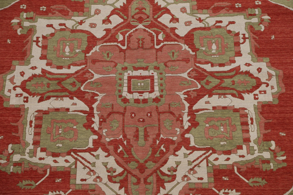 Handmade Red Heriz Serapi Turkish Area Rug 9x12