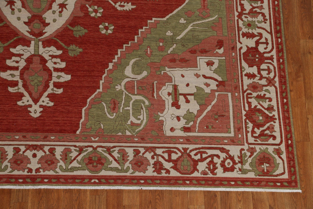 Handmade Red Heriz Serapi Turkish Area Rug 9x12