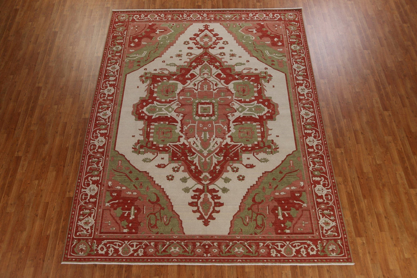 Hand-Knotted Wool Heriz Serapi Oriental Area Rug 9x12