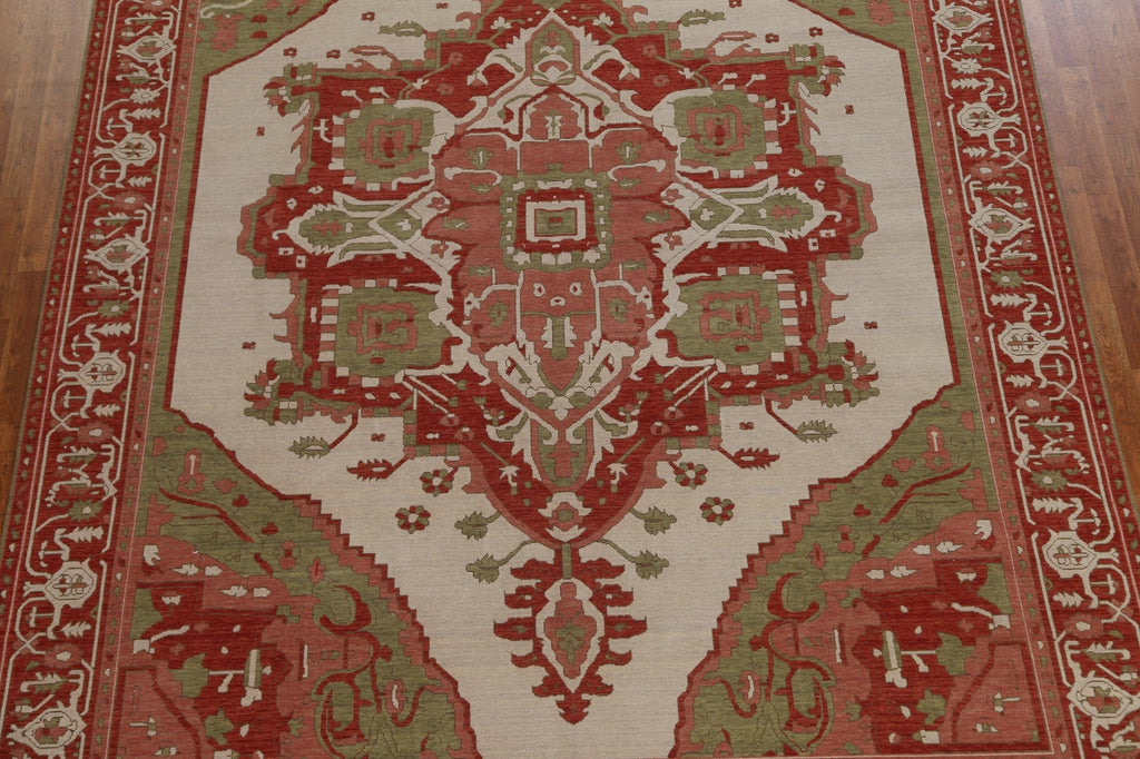 Hand-Knotted Wool Heriz Serapi Oriental Area Rug 9x12