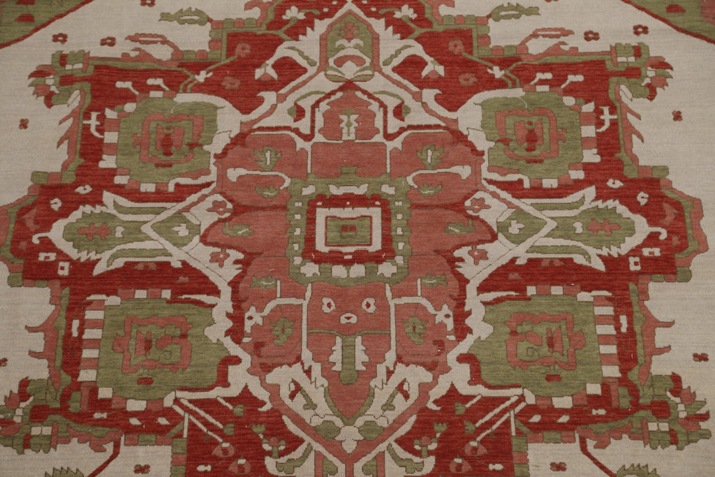 Hand-Knotted Wool Heriz Serapi Oriental Area Rug 9x12