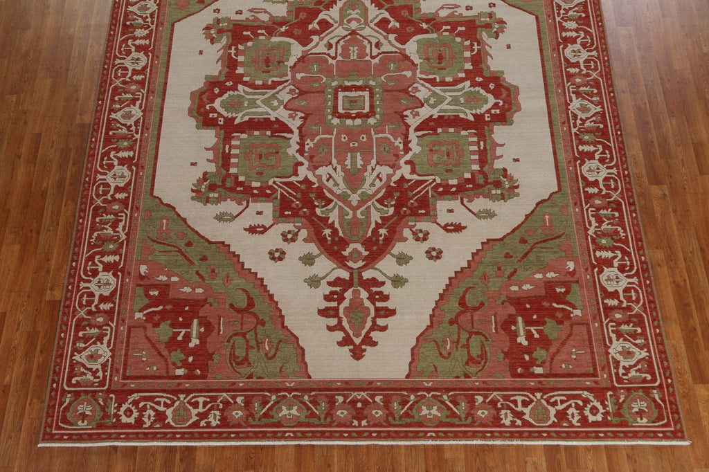 Hand-Knotted Wool Heriz Serapi Oriental Area Rug 9x12