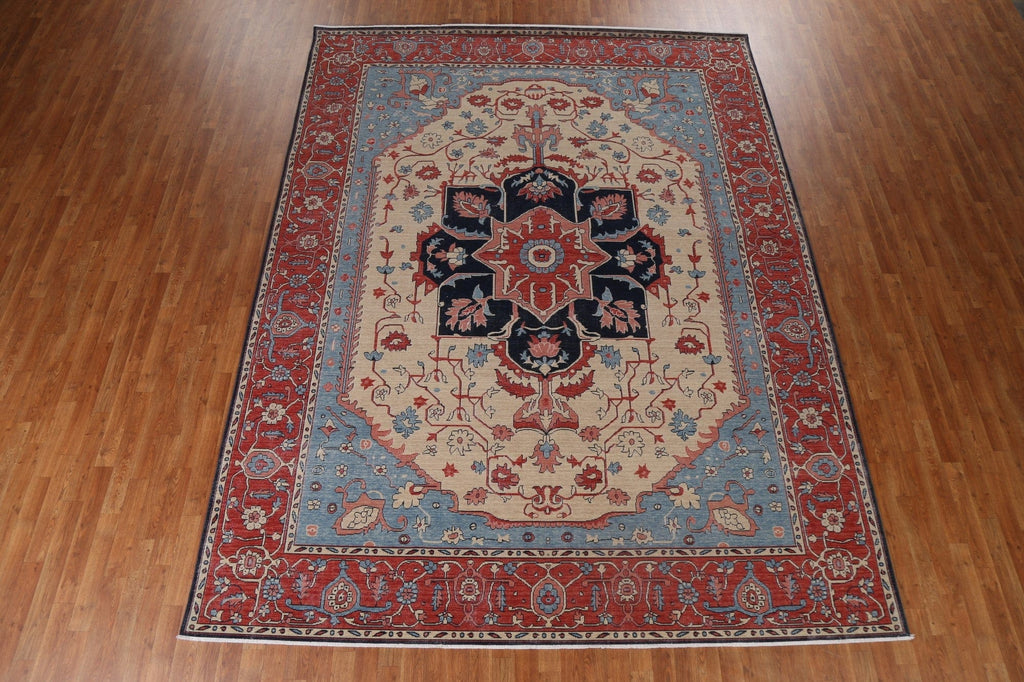 Handmade Heriz Serapi Wool Turkish Rug 9x12