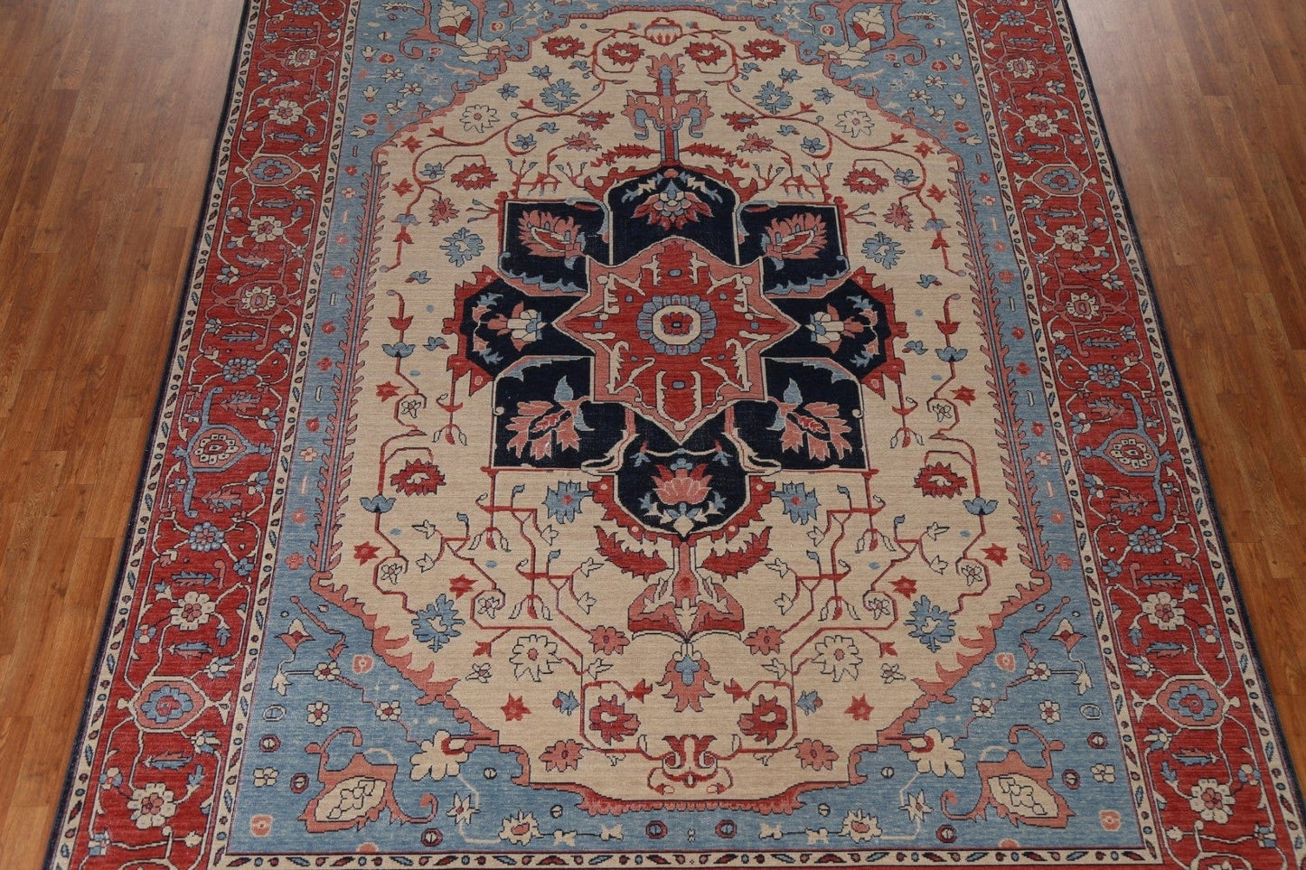 Handmade Heriz Serapi Wool Turkish Rug 9x12