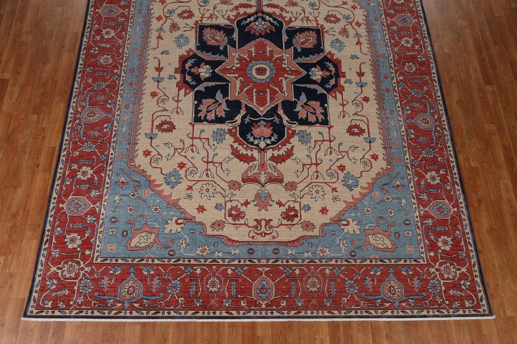 Handmade Heriz Serapi Wool Turkish Rug 9x12