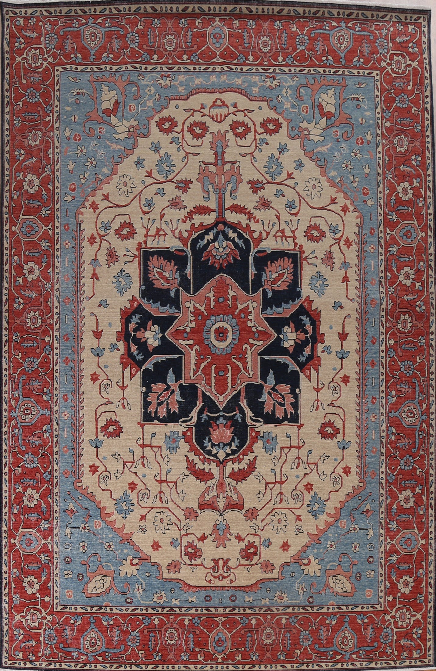 Handmade Heriz Serapi Wool Turkish Rug 9x12