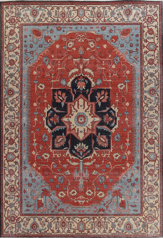 Hand-Knotted Heriz Serapi Oriental Area Rug 9x12