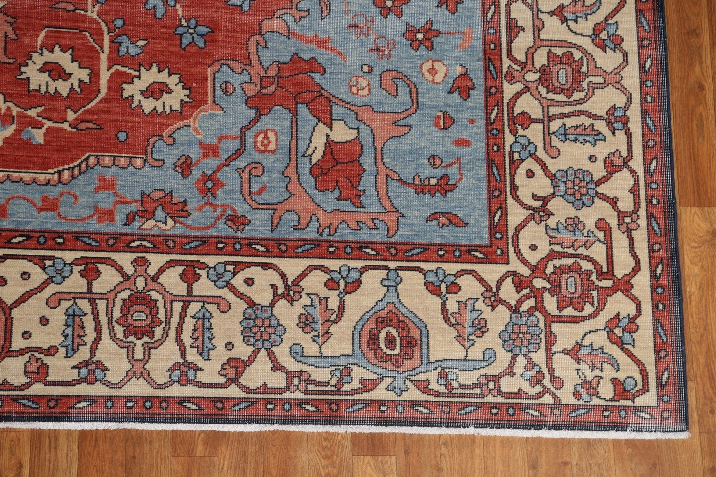 Red Wool Heriz Serapi Handmade Turkish Rug 9x12