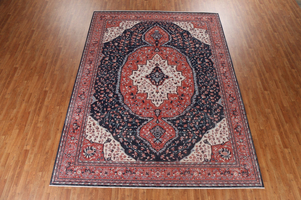 Floral Wool Kashan Mohtasham Turkish Area Rug 9x12