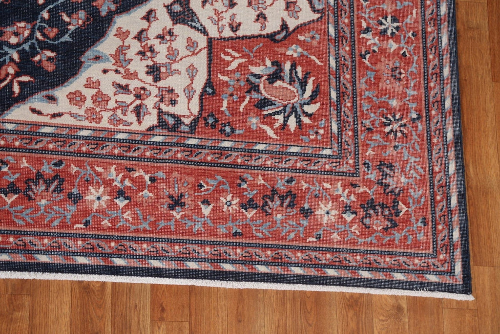 Floral Wool Kashan Mohtasham Turkish Area Rug 9x12