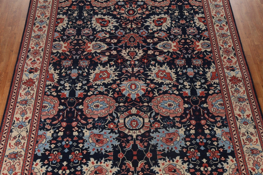 Navy Blue Floral Sultanabad Ziegler Oriental Rug 9x12