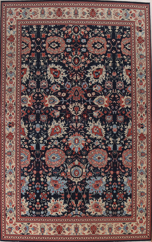 Navy Blue Floral Sultanabad Ziegler Oriental Rug 9x12