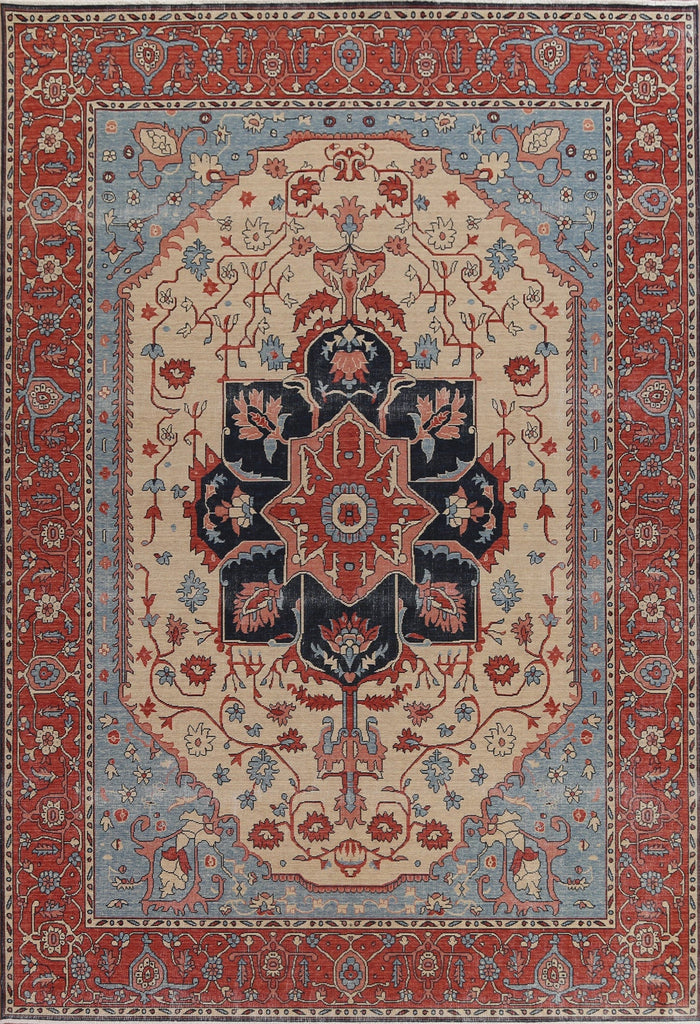 Handmade Heriz Serapi Wool Turkish Rug 9x12