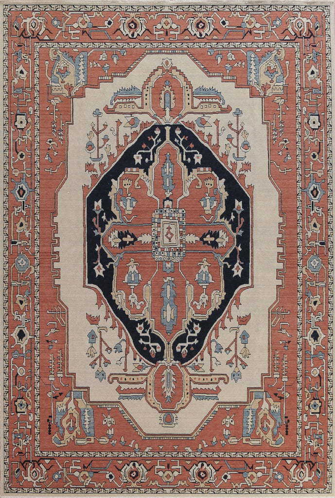 Hand-Knotted Ziegler Wool Turkish Rug 9x12