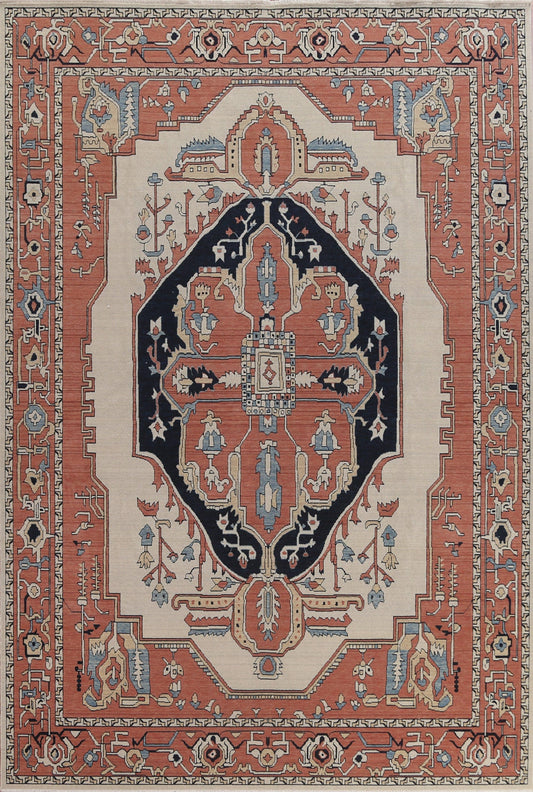 Hand-Knotted Ziegler Wool Turkish Rug 9x12