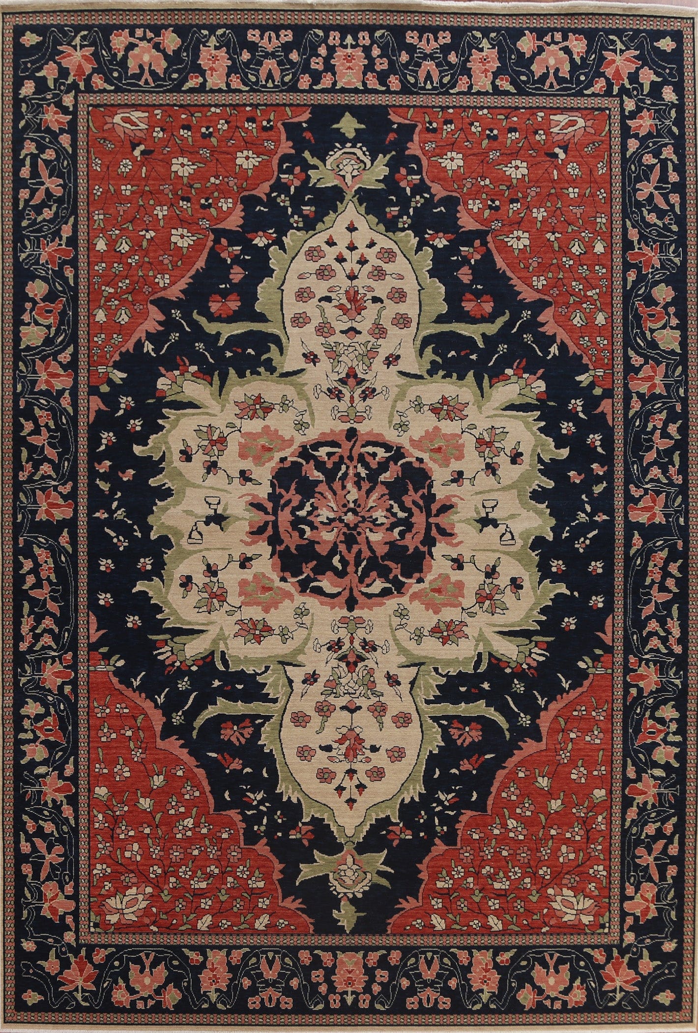 Handmade Sarouk Farahan Oriental Area Rug 9x12