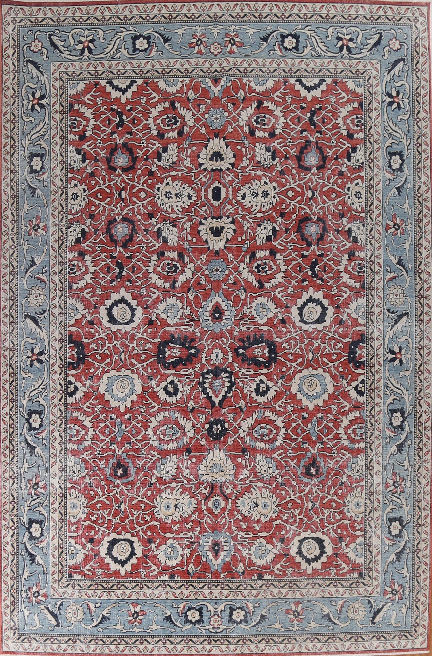 All-Over Floral Ziegler Wool Turkish Rug 9x12