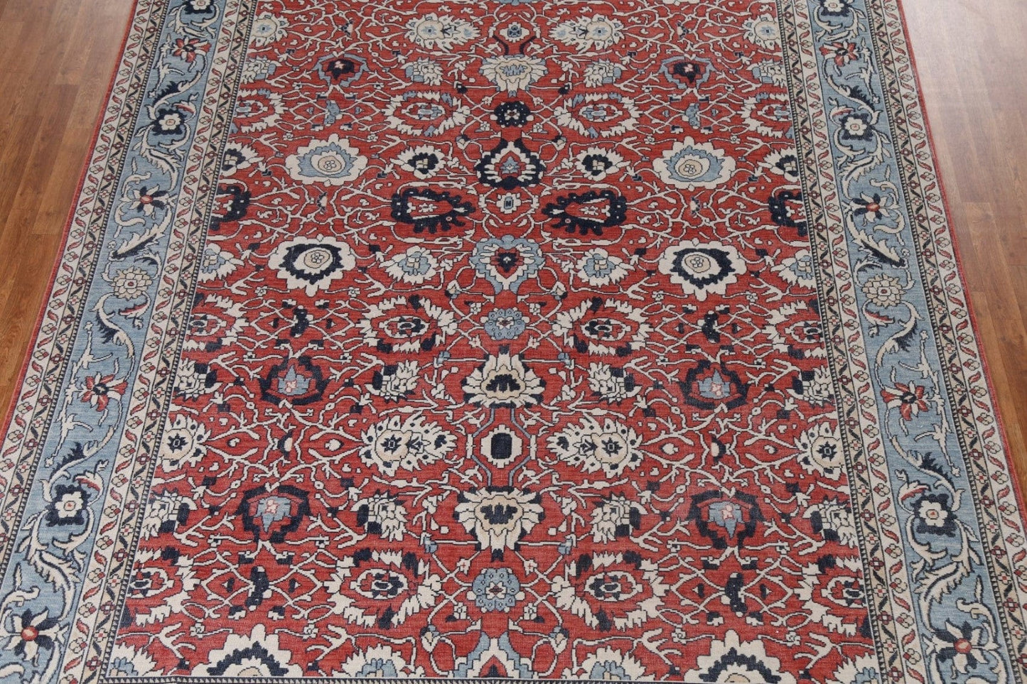 All-Over Red Floral Ziegler Turkish Wool Rug 9x12