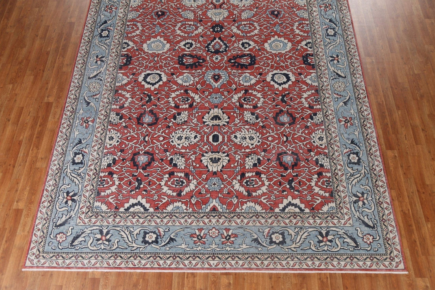 All-Over Red Floral Ziegler Turkish Wool Rug 9x12