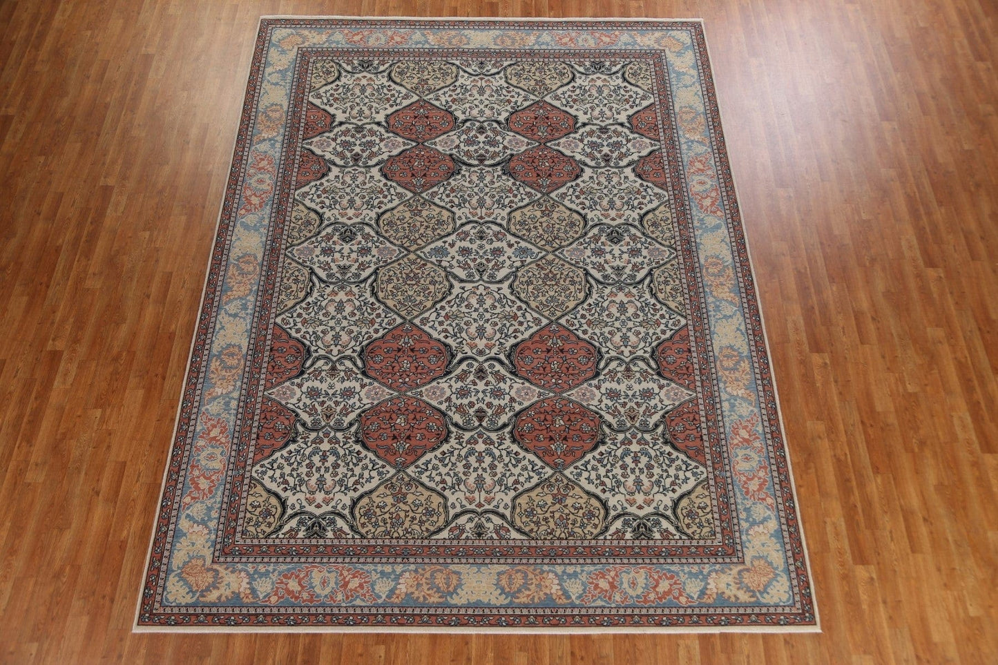 Floral Wool Bakhtiari Turkish Area Rug 9x12