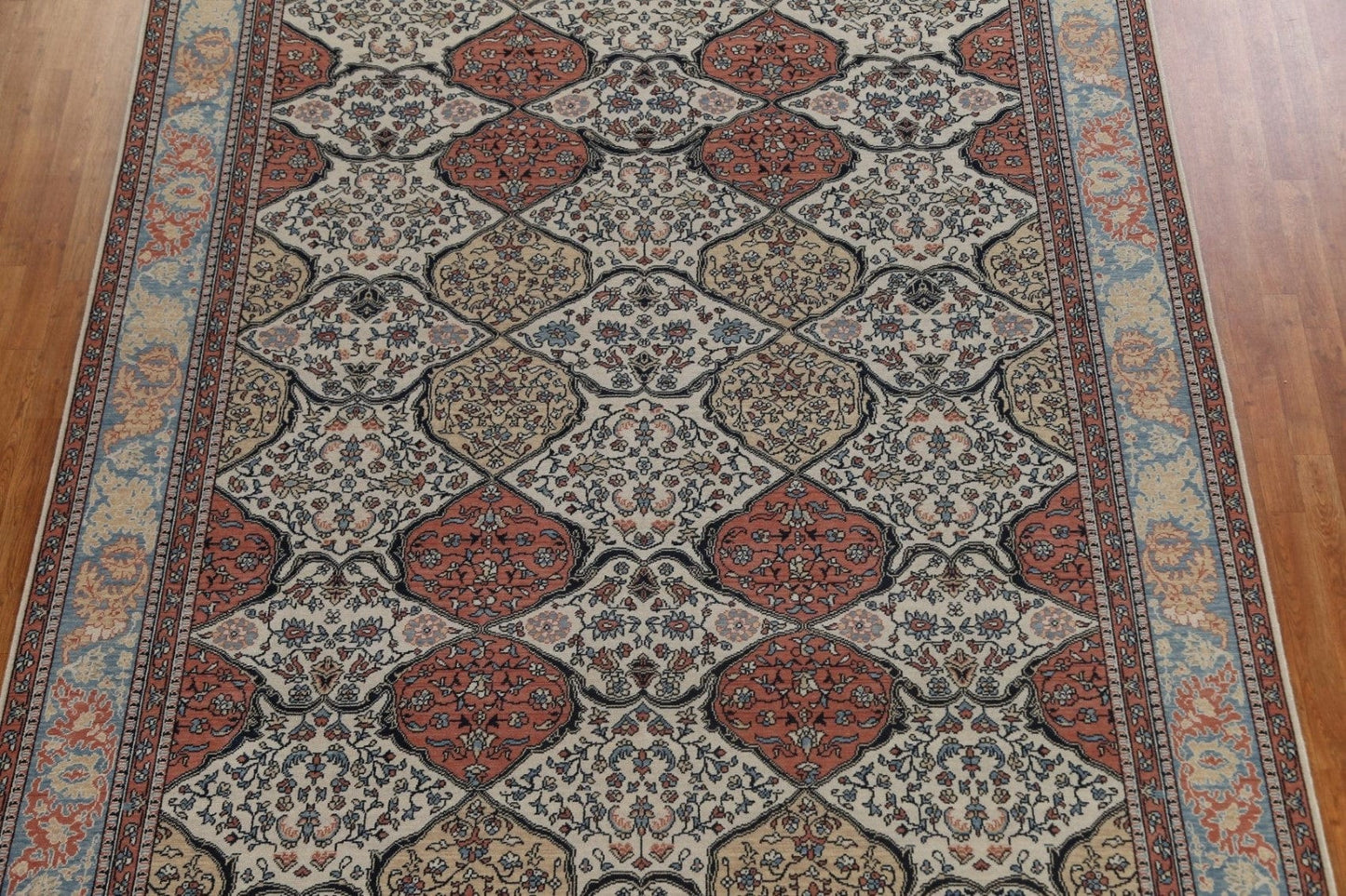 Floral Wool Bakhtiari Turkish Area Rug 9x12