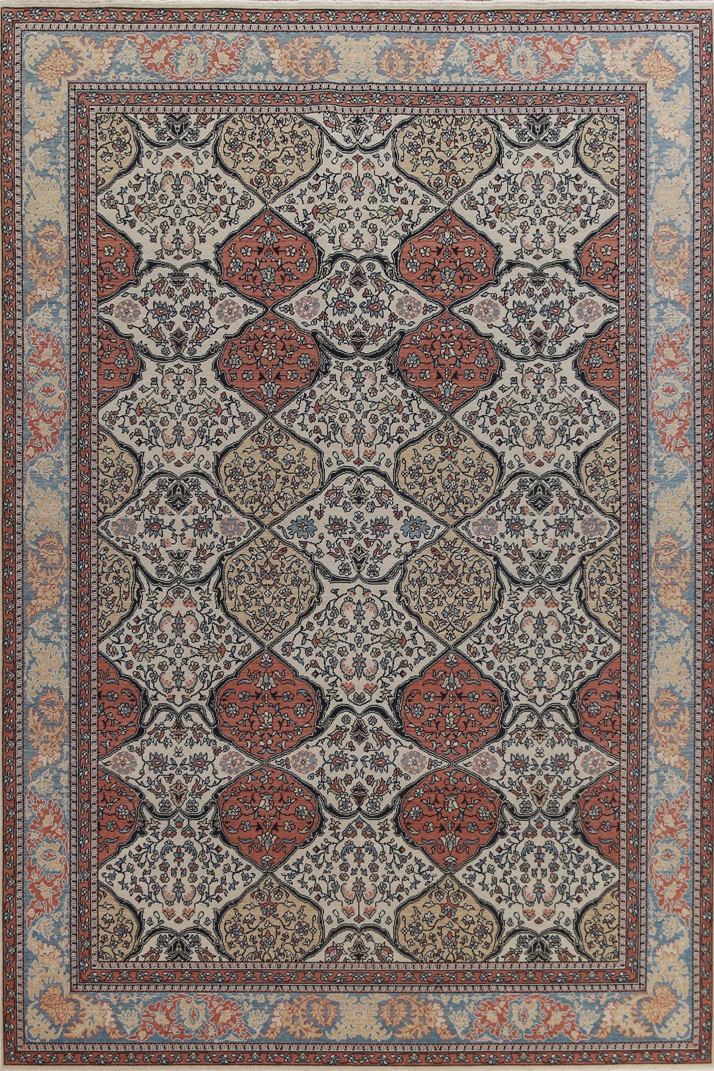 Floral Wool Bakhtiari Turkish Area Rug 9x12