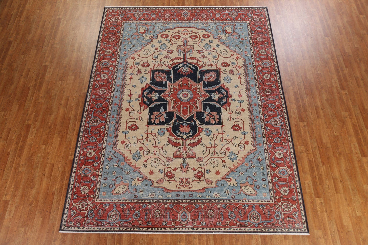 Handmade Heriz Serapi Oriental Wool Rug 9x12