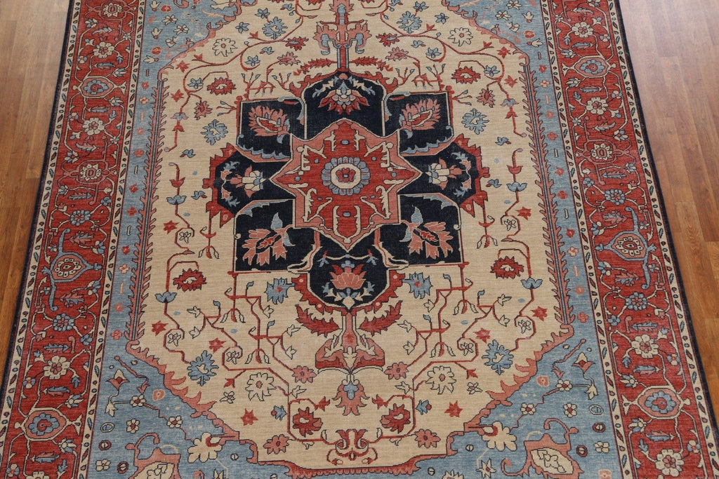 Handmade Heriz Serapi Oriental Wool Rug 9x12