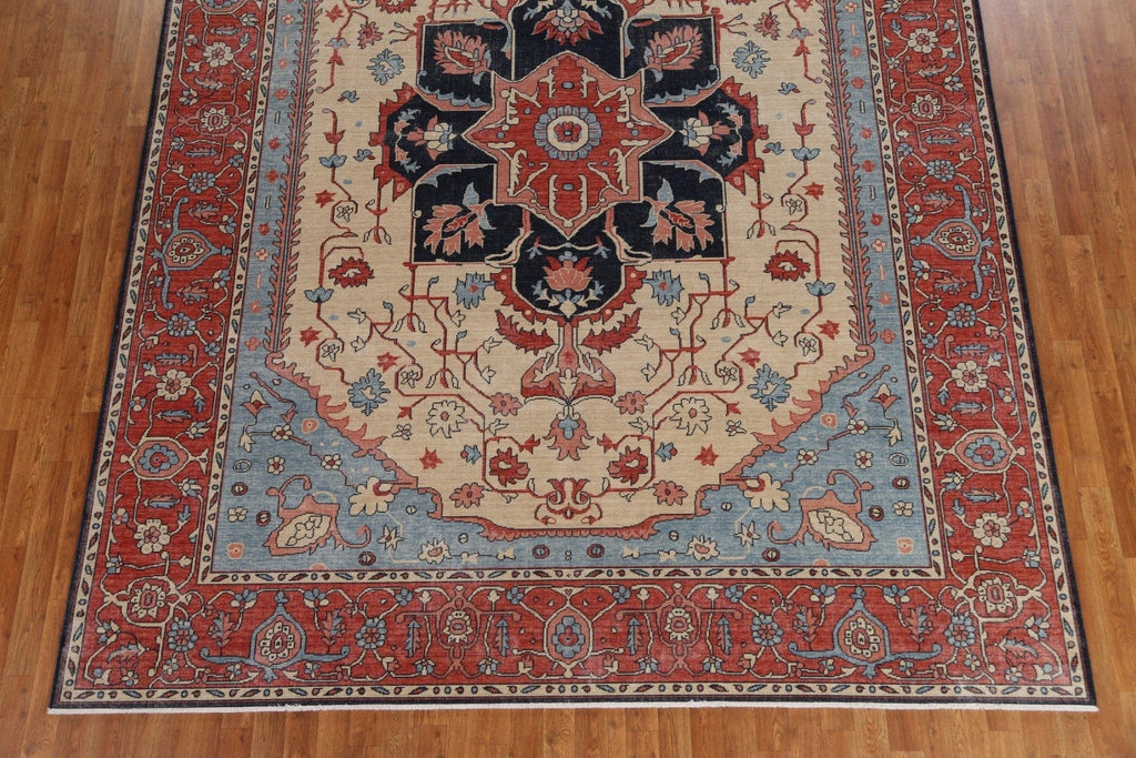 Handmade Heriz Serapi Oriental Wool Rug 9x12