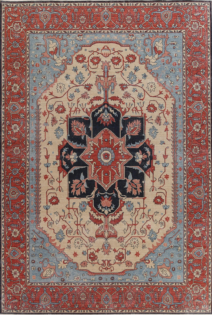 Handmade Heriz Serapi Oriental Wool Rug 9x12