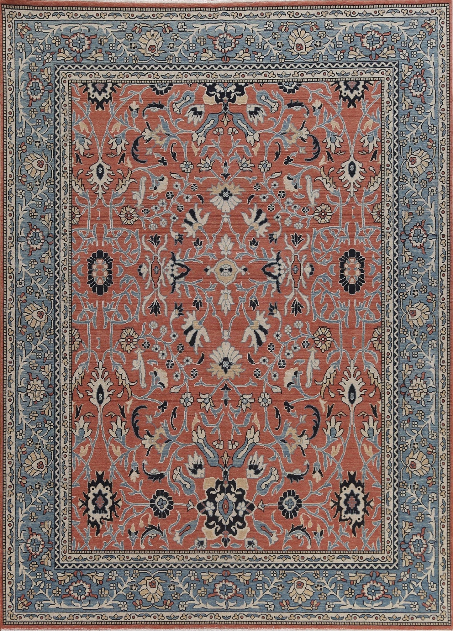 Floral Wool Ziegler Turkish Area Rug 8x10