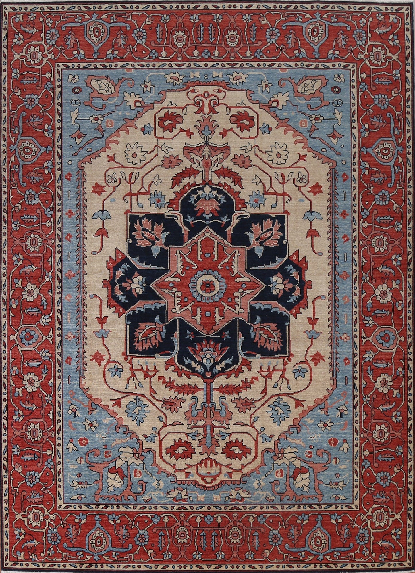 Handmade Heriz Serapi Turkish Wool Rug 8x10