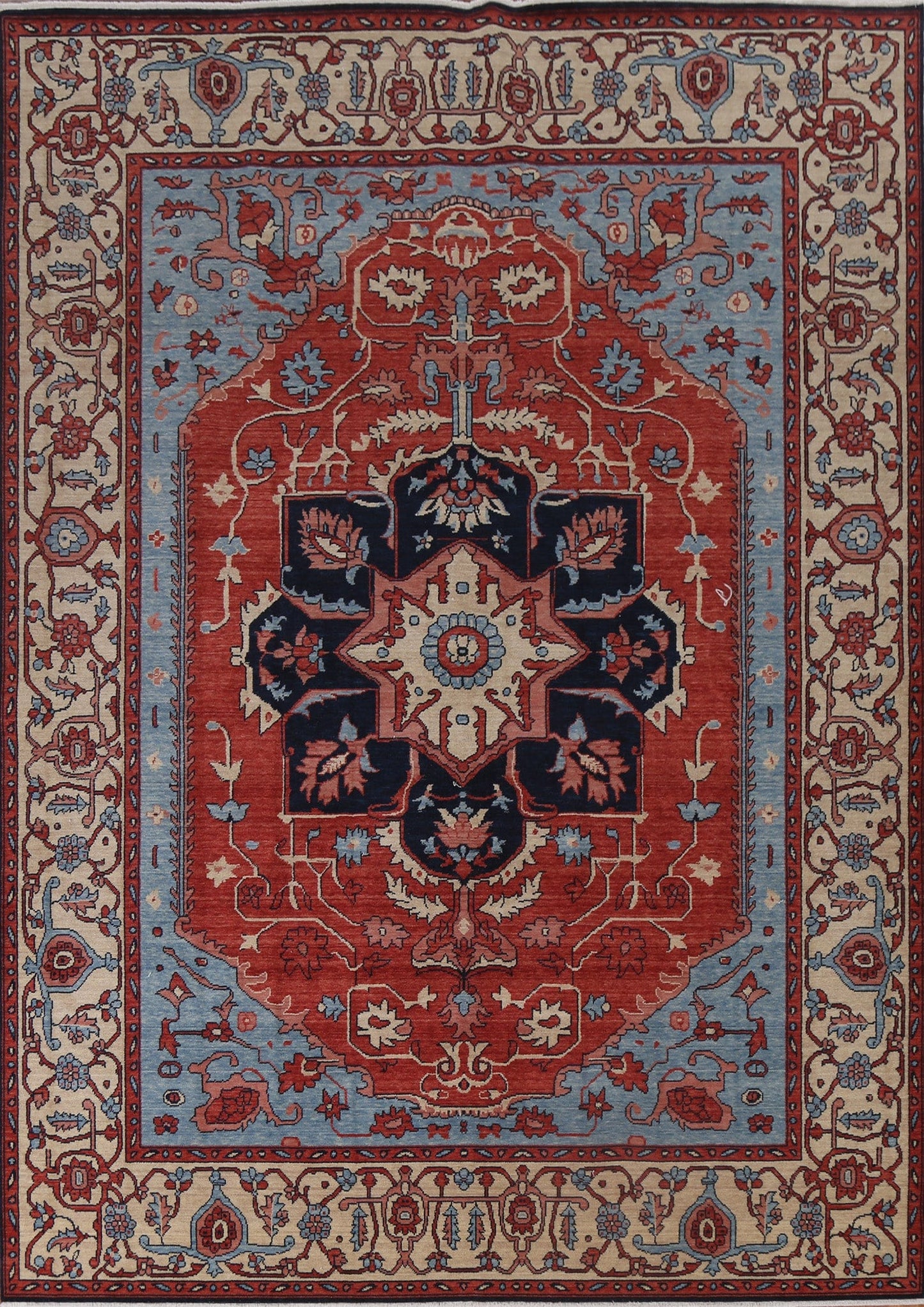 Handmade Heriz Serapi Oriental Wool Rug 8x10