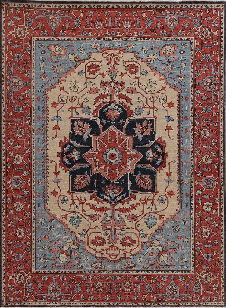 Hand-Knotted Wool Heriz Serapi Oriental Area Rug 8x10