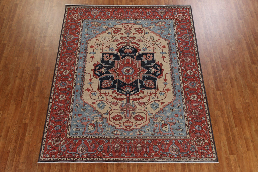 Hand-Knotted Wool Heriz Serapi Oriental Area Rug 8x10